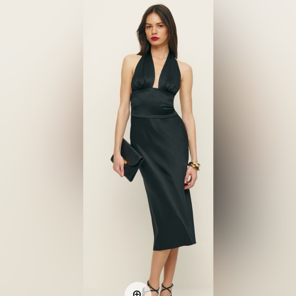 Reformation Millicent Silk Dress Black - Size 2